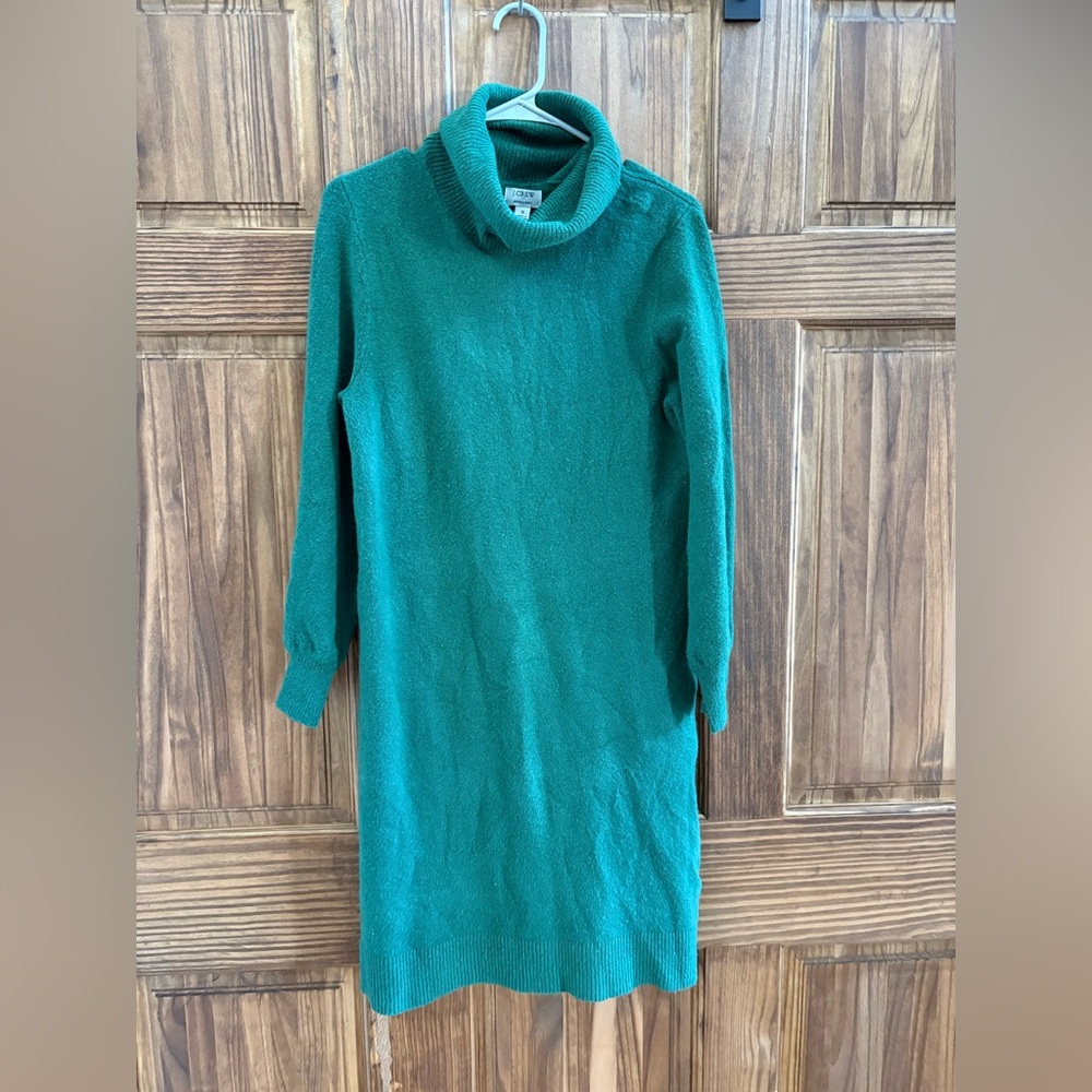 J. Crew Green Cowl Neck Sweater Dress